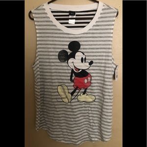 Disney Micky Mouse Graphics Sleeveless Striped